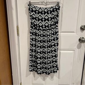 Black & White Geometric Midi Dress